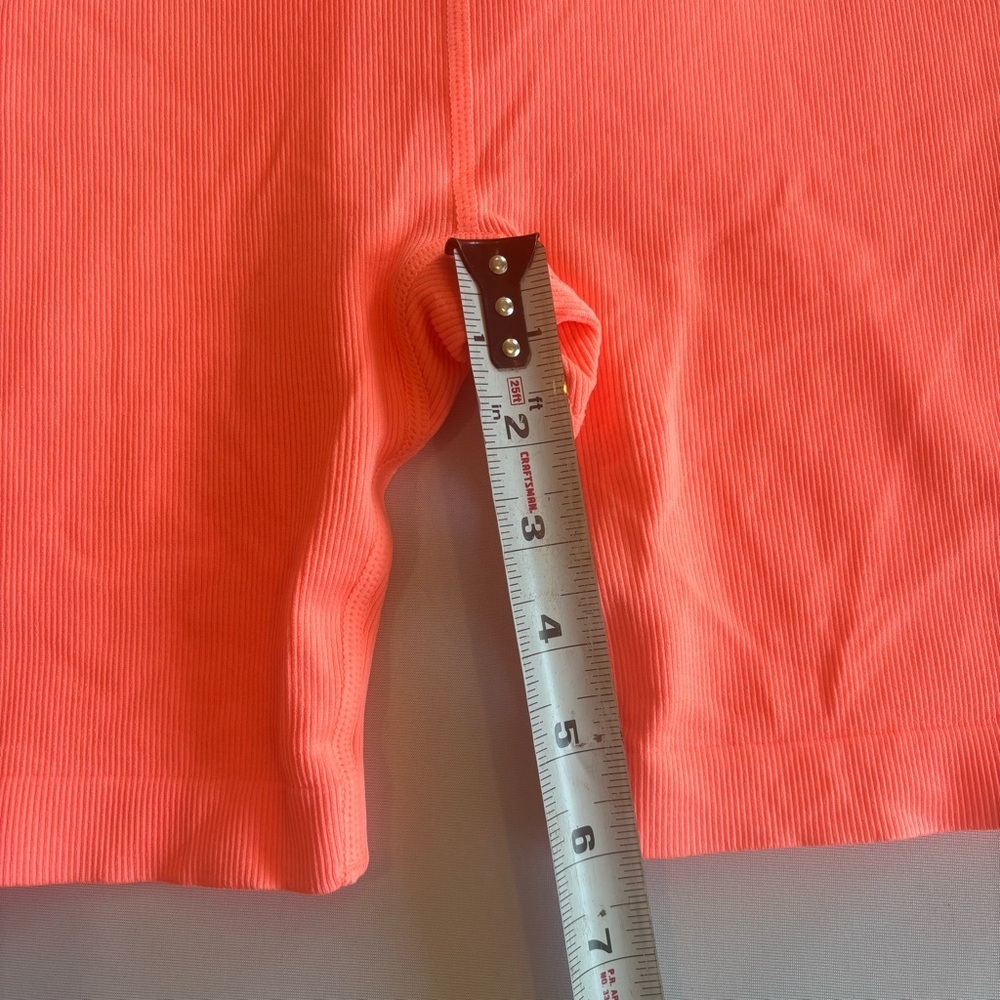 LOVE&SPORTS Neon Orange Athletic‎ Gym Shorts Spandex, High Rise Like New XL - Picture 4 of 8